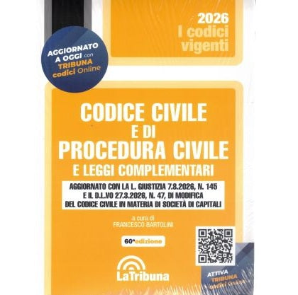 CODICE CIVILE E DI PROCEDURA CIVILE E LEGGI COMPLEMENTARI 2026
