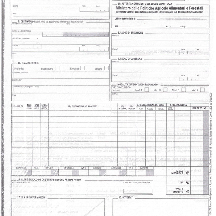 Documento di Accompagnamento dei prodotti Vitivinicoli