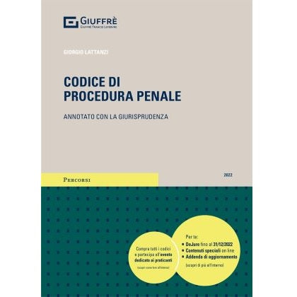 CODICE DI PROCEDURA PENALE Annotato con la giurisprudenza Giuffrè 2022