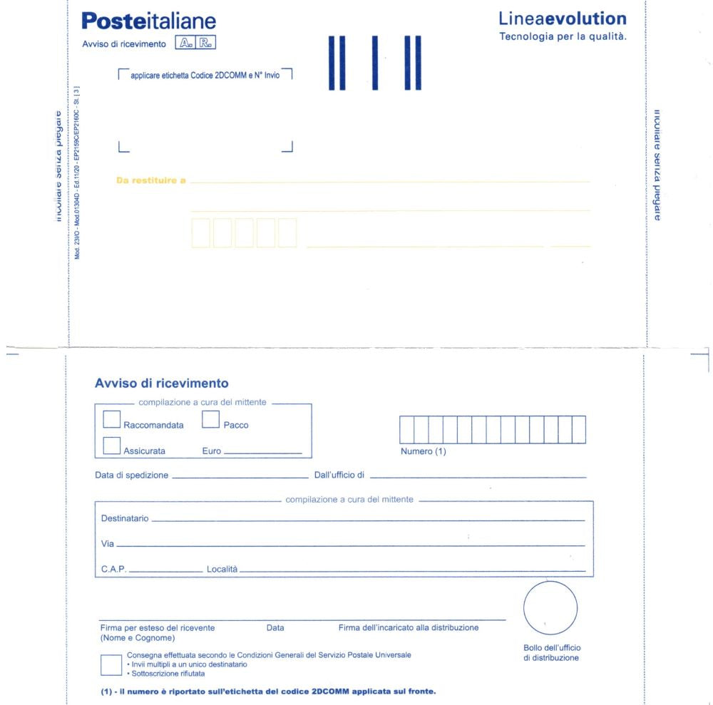 Adesivo Autoadesivo 'Avviso Per Le Lettere Del Consiglio' 10x4 Cm Per Aziende E Privati